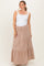 Taupe Gingham Tiered Maternity Maxi Skirt