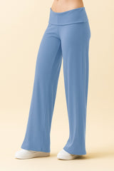 Light Blue Wide Leg Fold Over Lounge Pants
