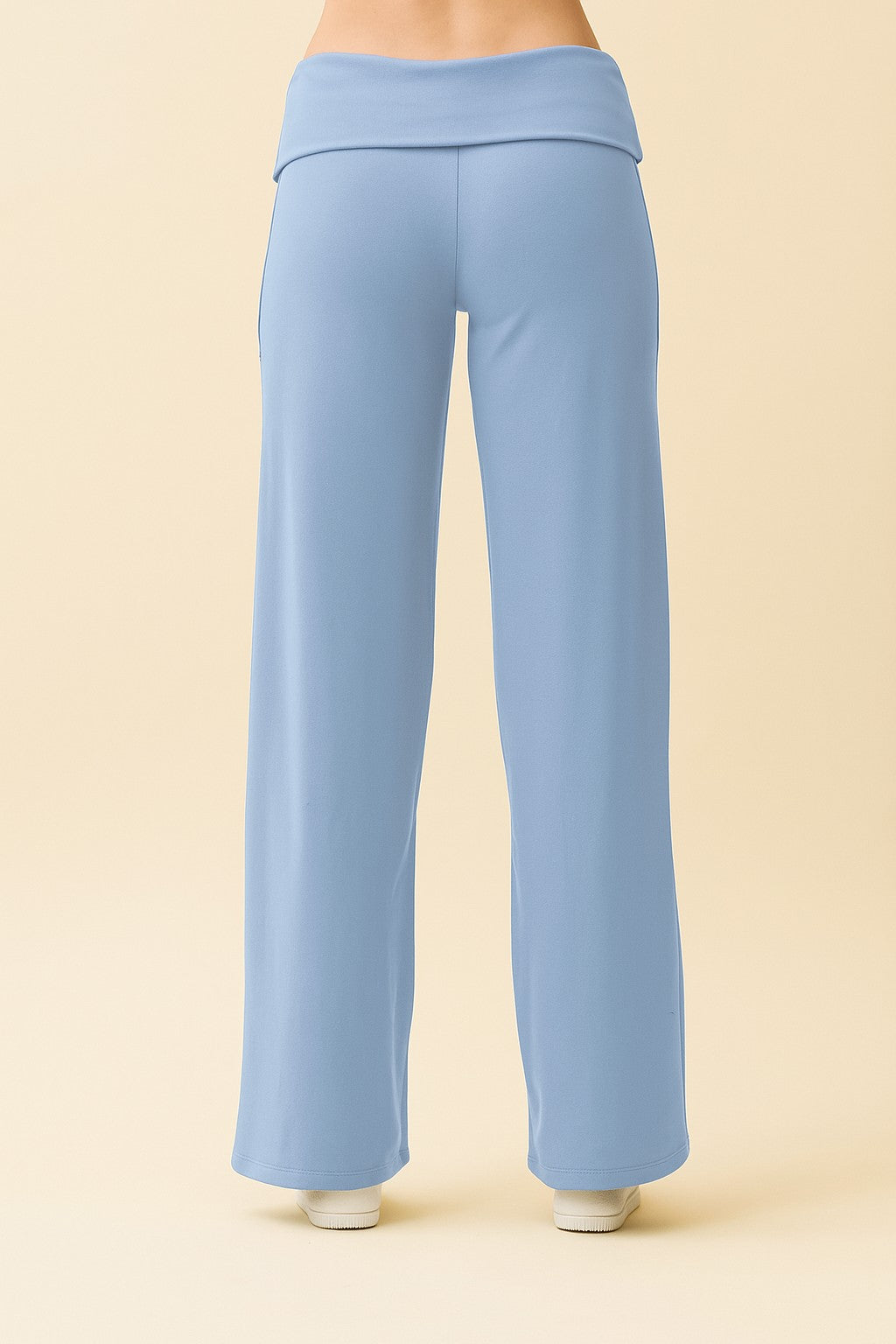 Light Blue Wide Leg Fold Over Lounge Pants