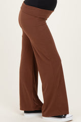 Cocoa Wide Leg Fold Over Maternity Lounge Pants