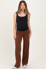 Cocoa Wide Leg Fold Over Maternity Lounge Pants