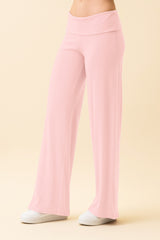 Light Pink Wide Leg Fold Over Lounge Pants