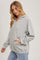 Heather Grey Split Neckline Hoodie