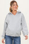 Heather Grey Split Neckline Maternity Hoodie