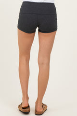 Charcoal Foldover Waistband Shorts