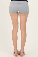 Heather Grey Foldover Waistband Shorts