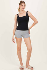 Heather Grey Foldover Waistband Shorts