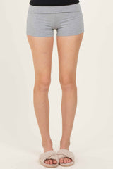 Heather Grey Foldover Waistband Shorts