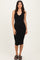 Black Ribbed Knit V-Neck Tank Dress