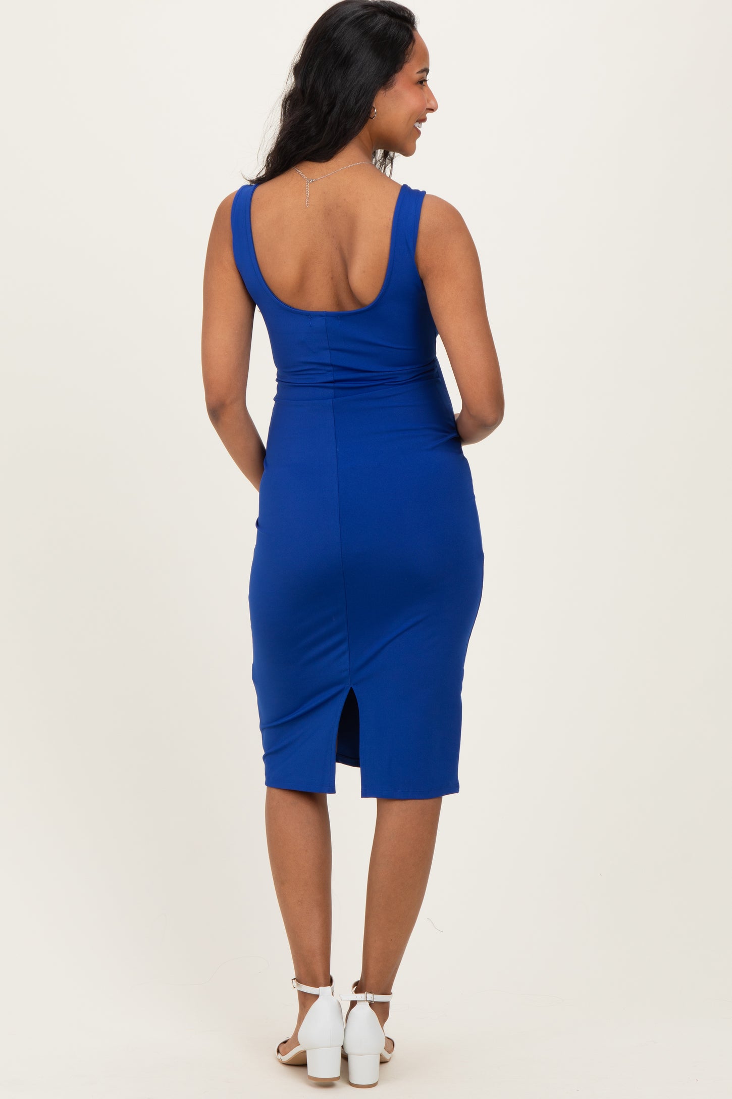 Royal Blue Square Neck Maternity Tank Dress Royal Blue Square Neck Maternity Tank Dress