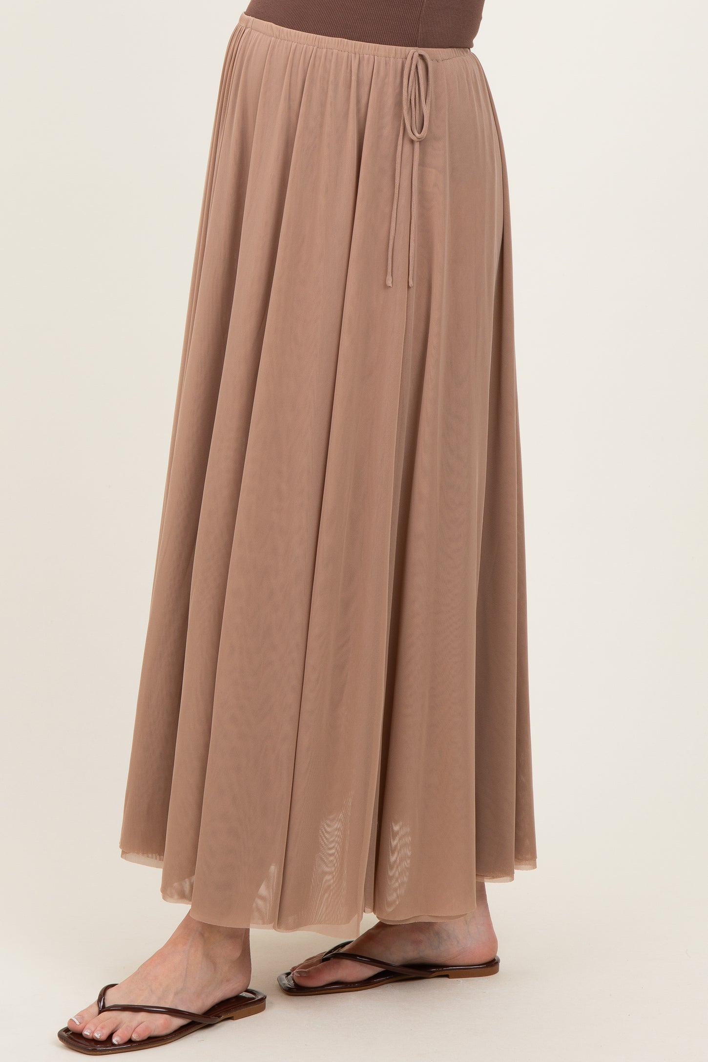 Oatmeal Mesh Maternity Maxi Skirt