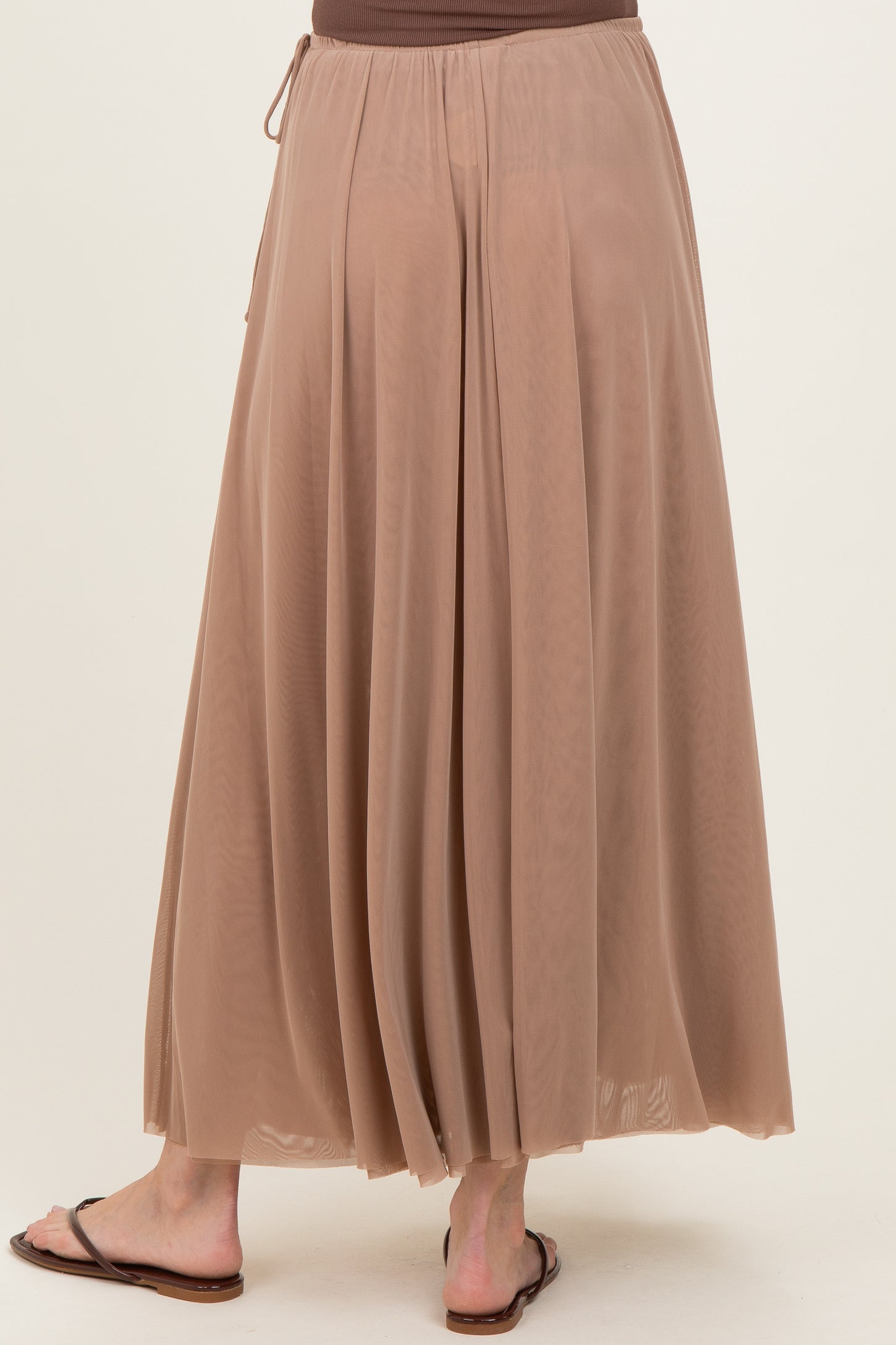 Oatmeal Mesh Maternity Maxi Skirt