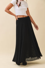 Black Mesh Maxi Skirt