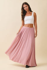 Pink Mesh Maternity Maxi Skirt