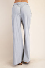 Light Grey Drawstring Wide Leg Lounge Pant