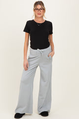 Light Grey Drawstring Wide Leg Maternity Lounge Pant