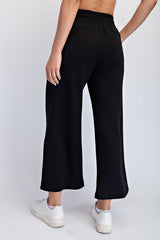 Black Ankle Wide Leg Lounge Pants