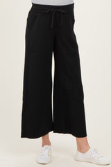 Black Ankle Wide Leg Maternity Lounge Pants
