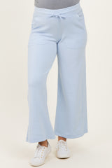 Light Blue Ankle Wide Leg Maternity Lounge Pants