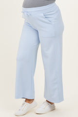 Light Blue Ankle Wide Leg Maternity Lounge Pants