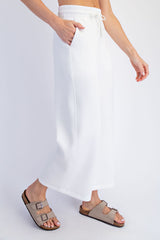 Ivory Ankle Wide Leg Lounge Pants