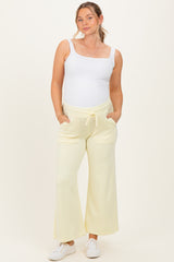 Light Yellow Ankle Wide Leg Maternity Lounge Pants