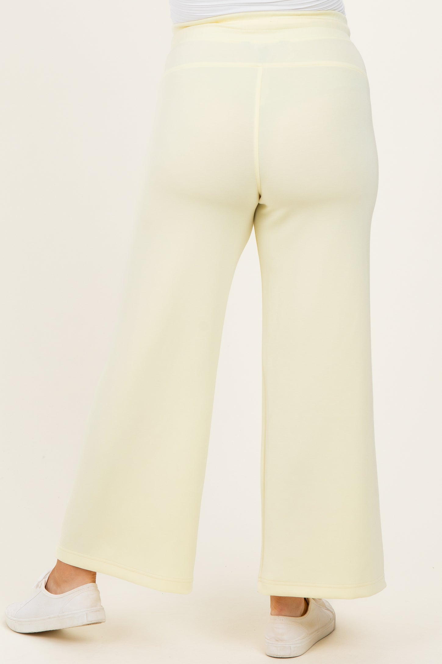 Light Yellow Ankle Wide Leg Maternity Lounge Pants