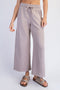 Heather Taupe Ankle Wide Leg Lounge Pants