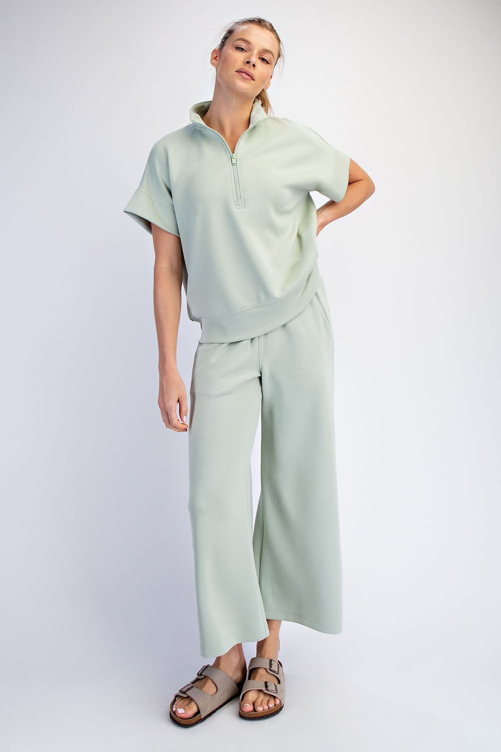 Pistachio Ankle Wide Leg Maternity Lounge Pants