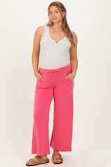 Fuchsia Ankle Wide Leg Maternity Lounge Pants