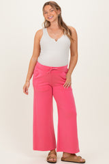 Fuchsia Ankle Wide Leg Maternity Lounge Pants