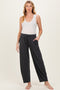 Black Mineral Wash Barrel Leg Maternity Lounge Pants