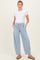 Light Blue Mineral Wash Barrel Leg Maternity Lounge Pants