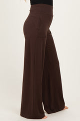 Espresso Crossover Waist Active Wide Leg Pant