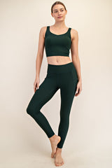 Forest Green Ribbed Active Maternity Legging