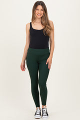 Forest Green Ribbed Active Maternity Legging