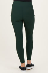 Forest Green Ribbed Active Maternity Legging