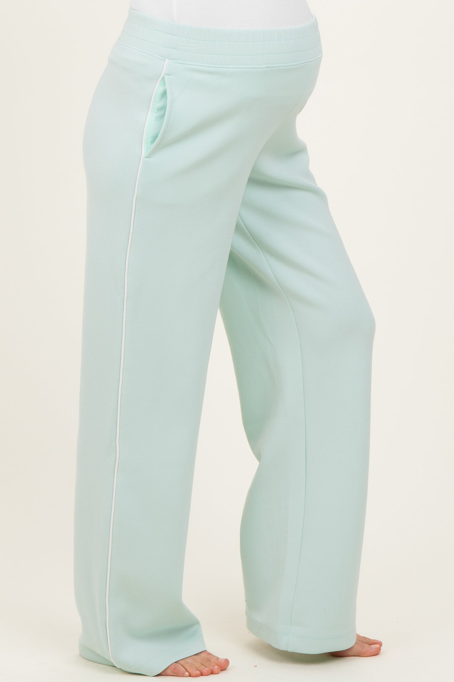 Mint Stripe Detail Maternity Lounge Pants