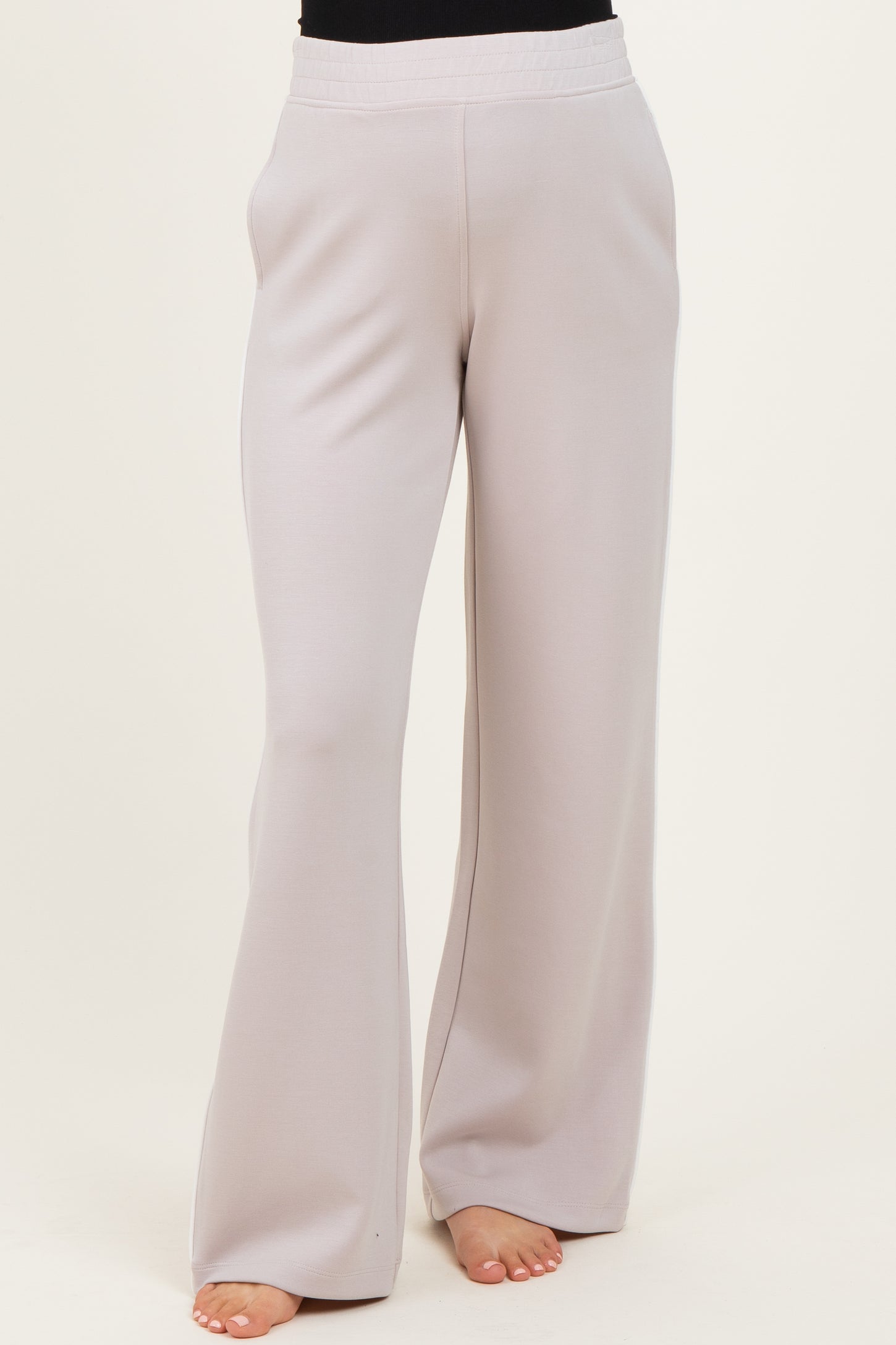 Beige Stripe Detail Maternity Lounge Pants