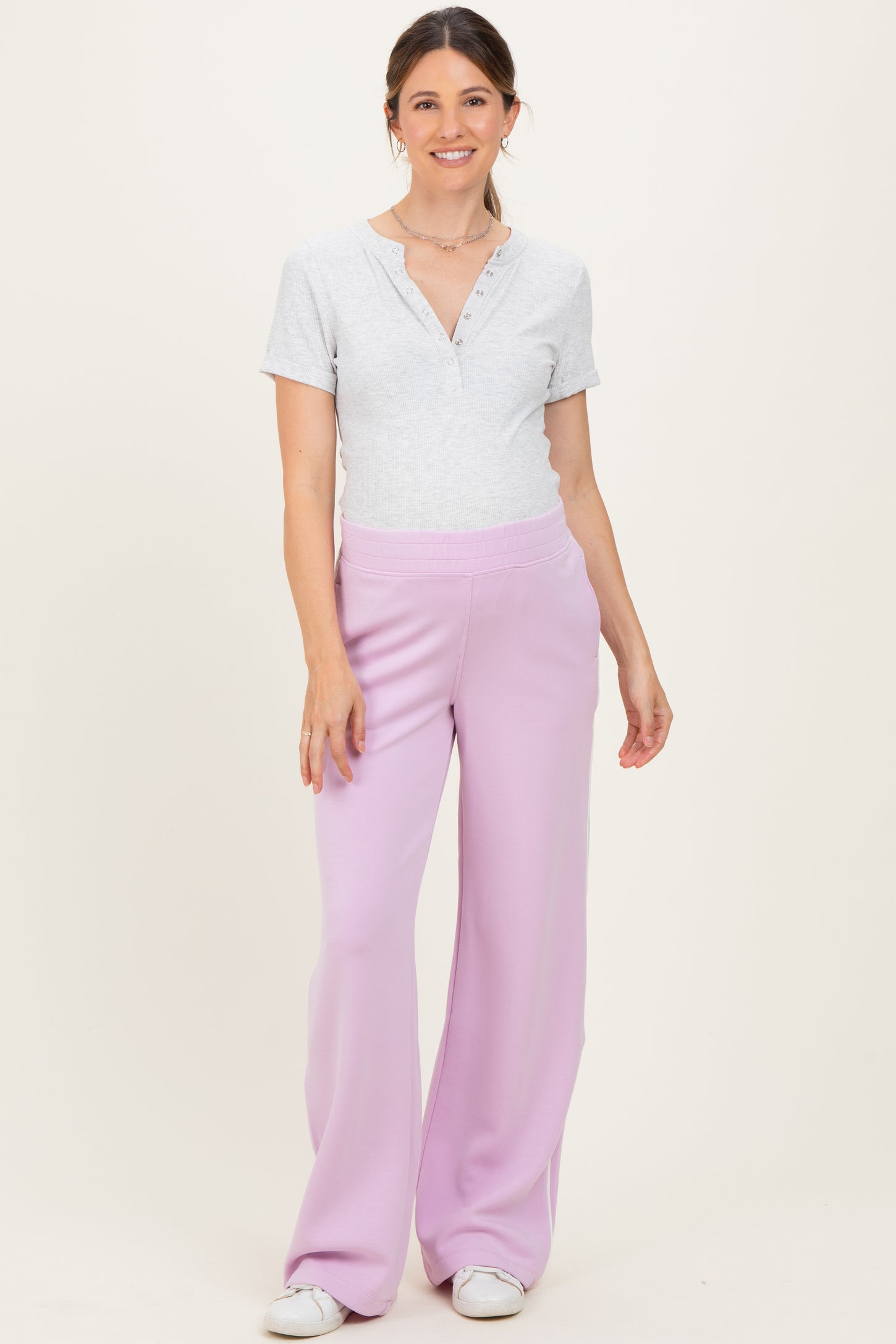 Light Pink Stripe Detail Maternity Lounge Pants
