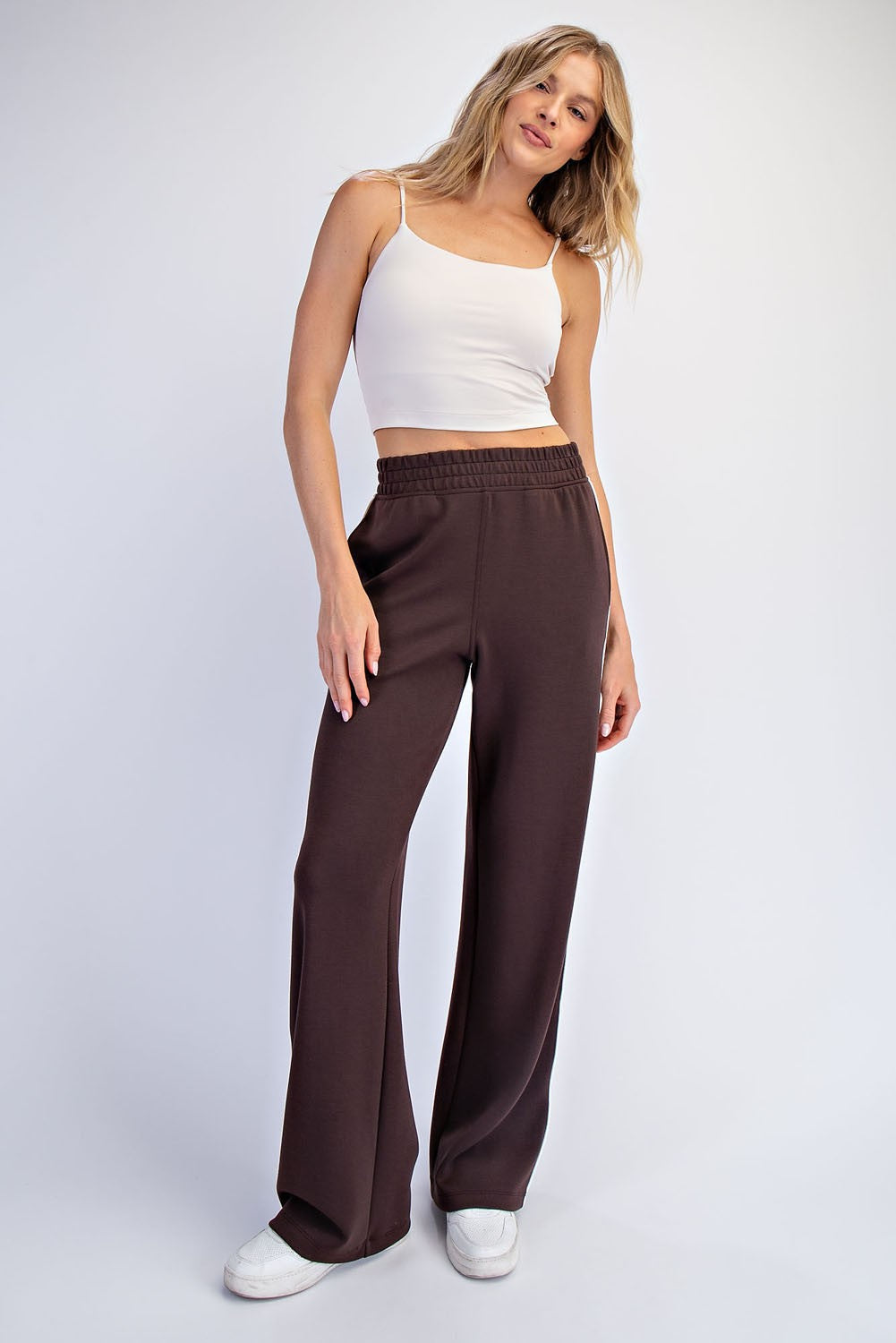 Brown Stripe Detail Maternity Lounge Pants