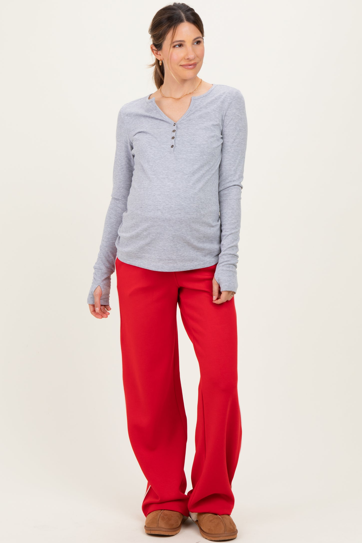 Red Stripe Detail Maternity Lounge Pants