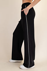Black Stripe Detail Lounge Pants