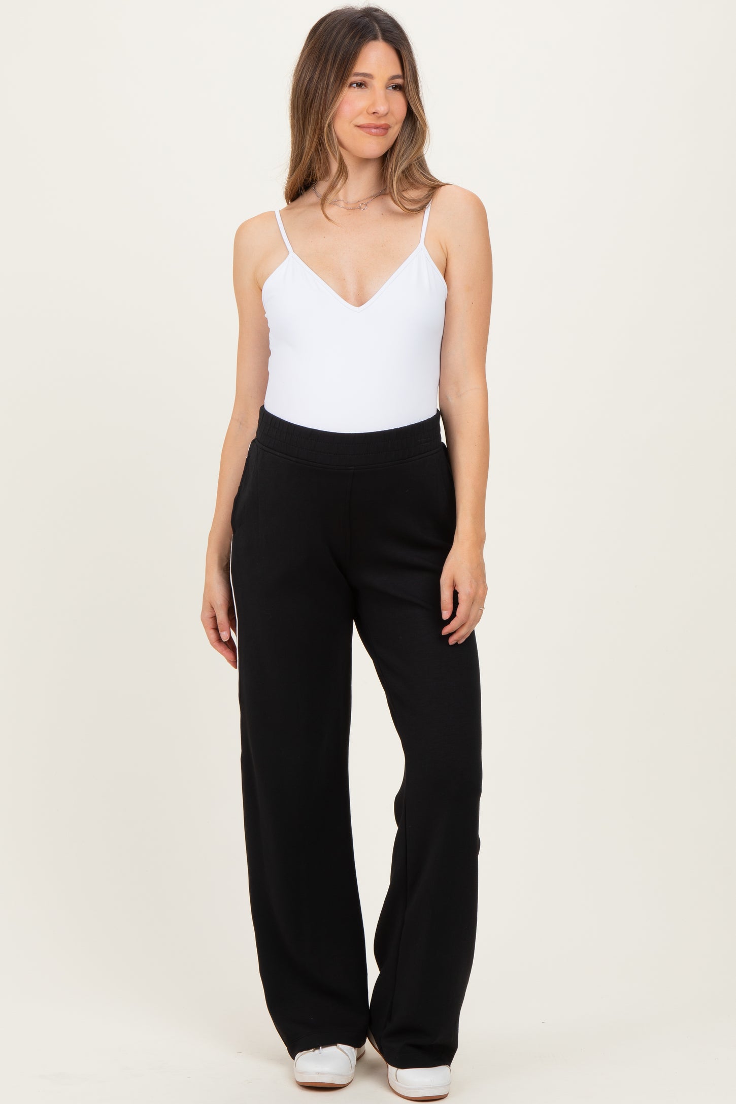 Black Stripe Detail Maternity Lounge Pants