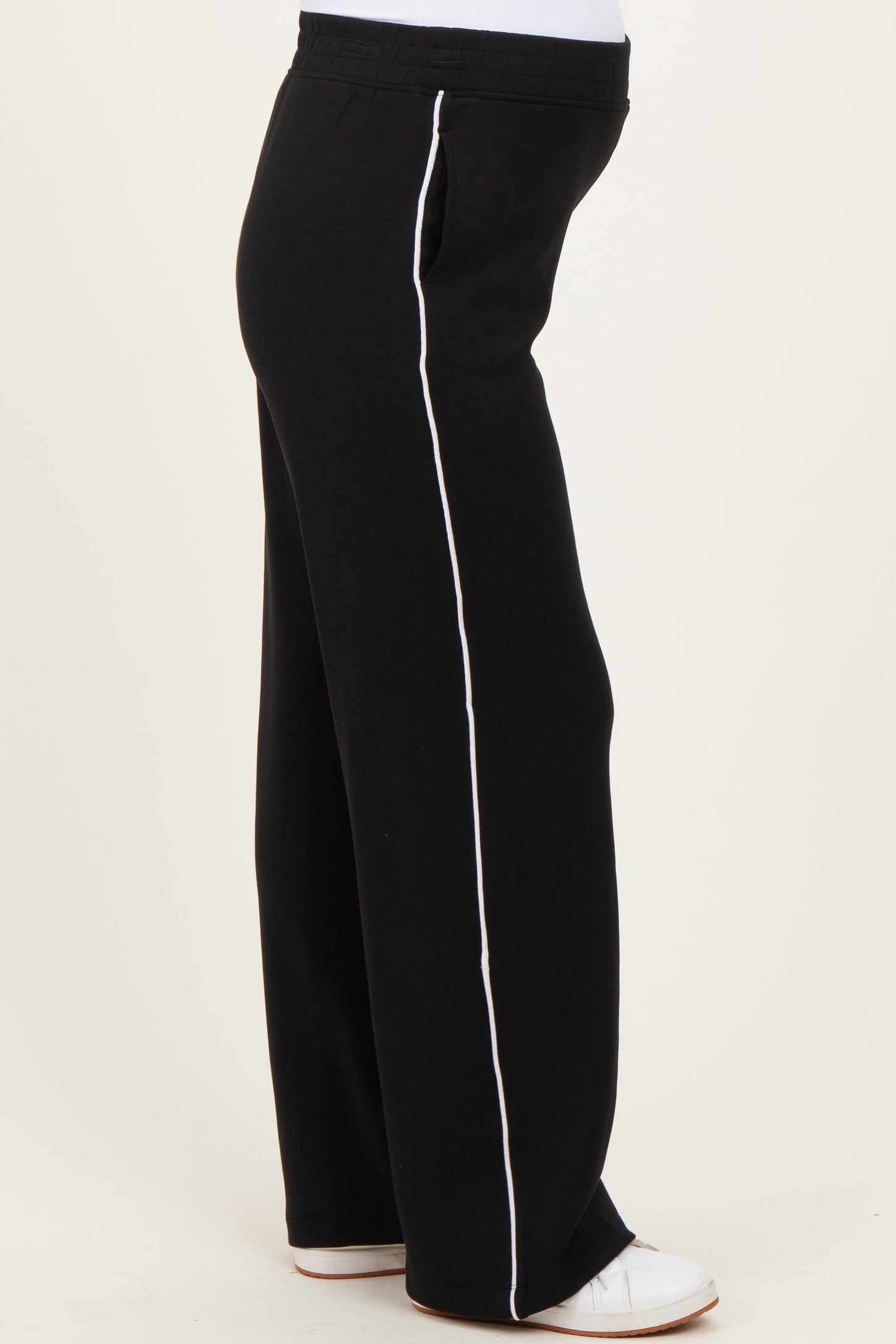 Black Stripe Detail Maternity Lounge Pants