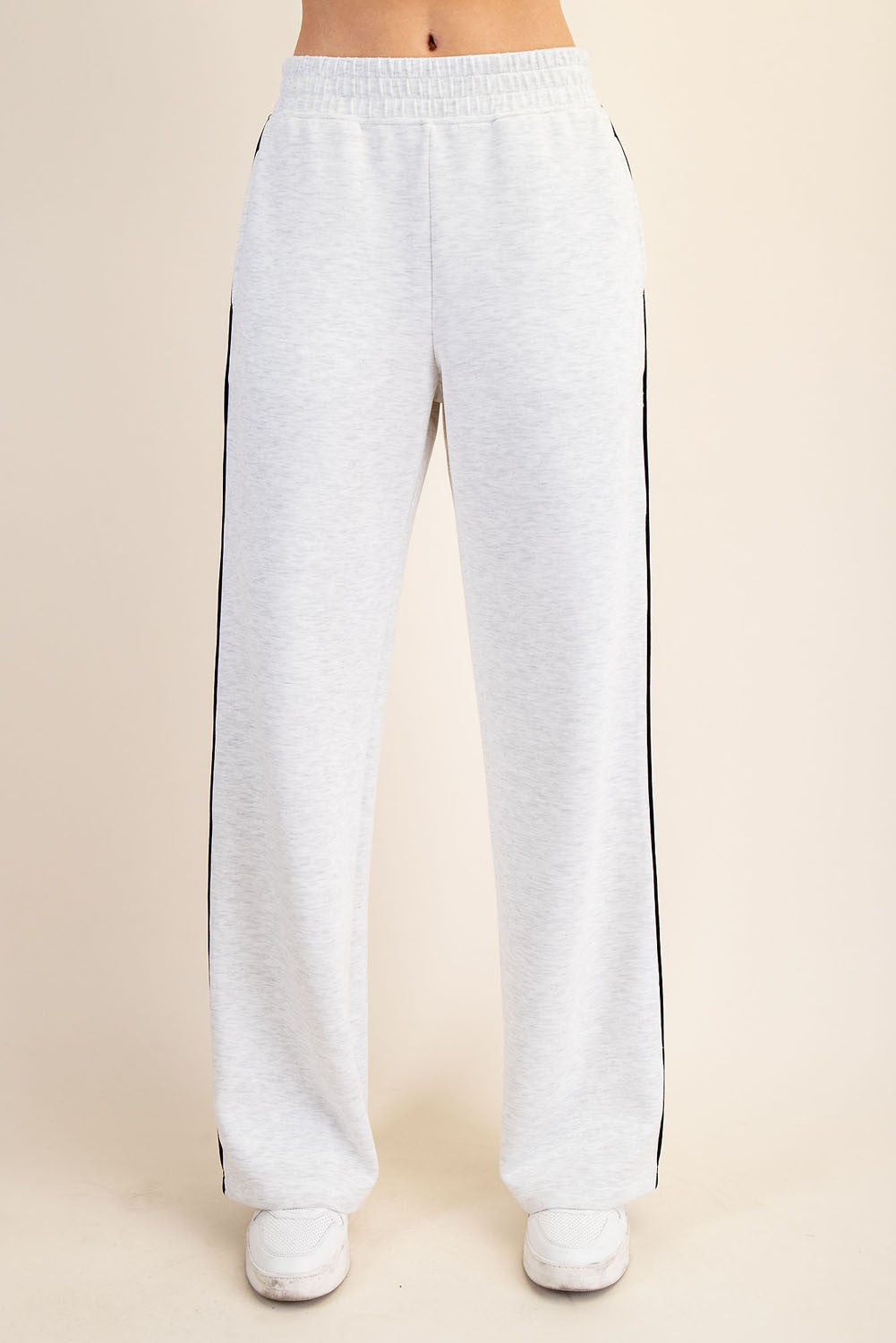 Light Heather Grey Stripe Detail Maternity Lounge Pants