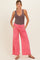 Hot Pink Mineral Wash Wide Leg Ankle Maternity Pants