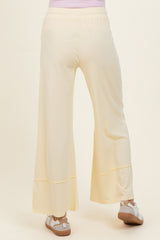 Yellow Mineral Wash Wide Leg Ankle Maternity Pants