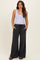 Black Mineral Wash Wide Leg Ankle Maternity Pants