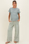 Mint Mineral Wash Wide Leg Ankle Maternity Pants